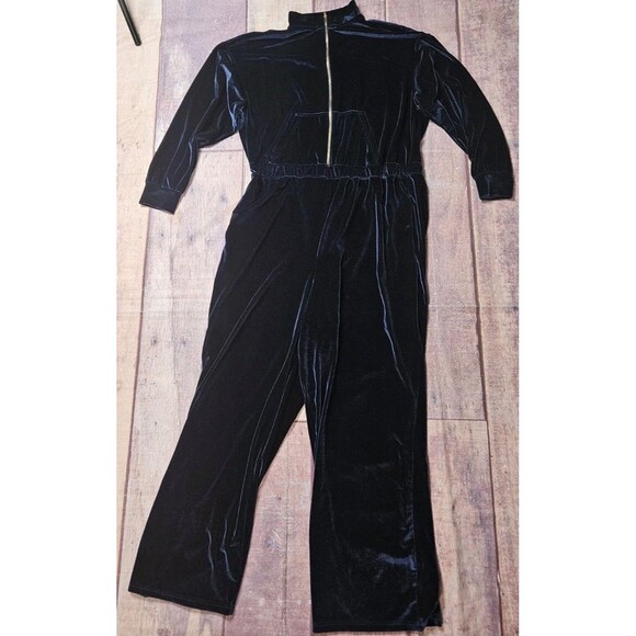 FABLETICS Vanessa Hudgens Velour Wide Leg Jumpsuit Royal Blue Plus Size 3X - Picture 4 of 12